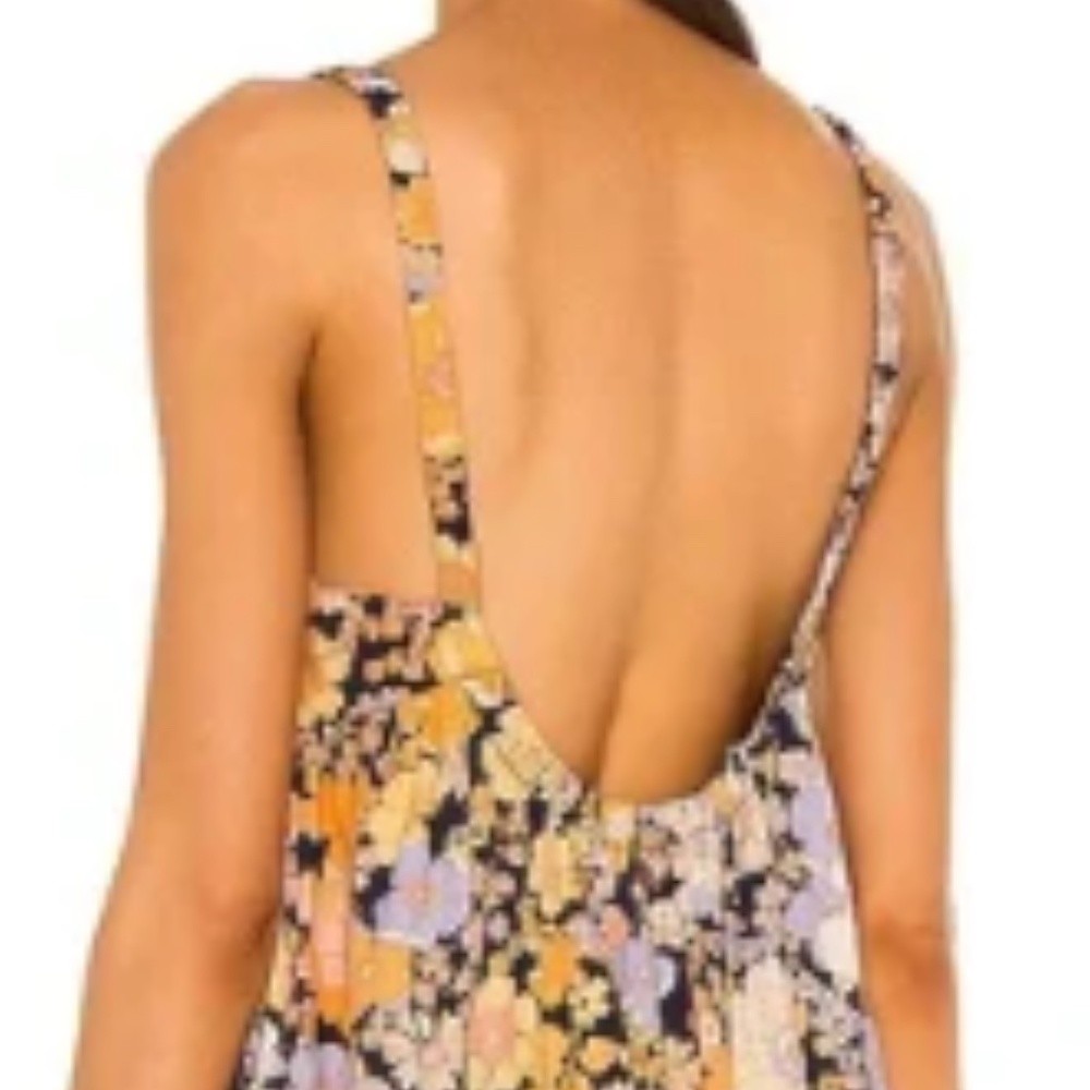 Free People Floral Maxi Dress in Peach, Black, White - Picture 5 of 6